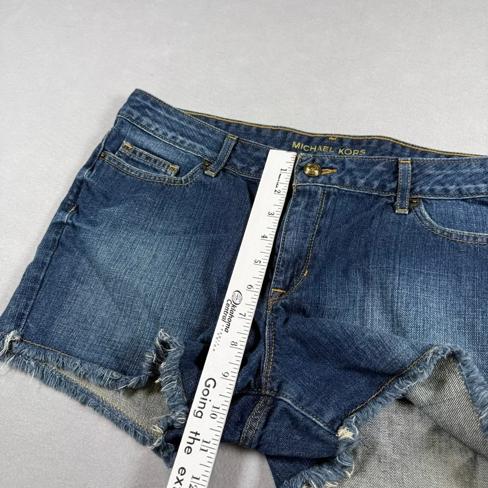 Michael Kors Womens 8 Denim Shorts Frayed Cut Off Low Rise Summer Casual Boho